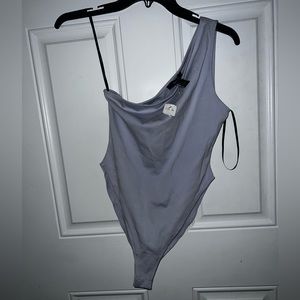 Blue one sleeve bodysuit